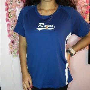Sport Tek Women Medium Blue Rams Shirt